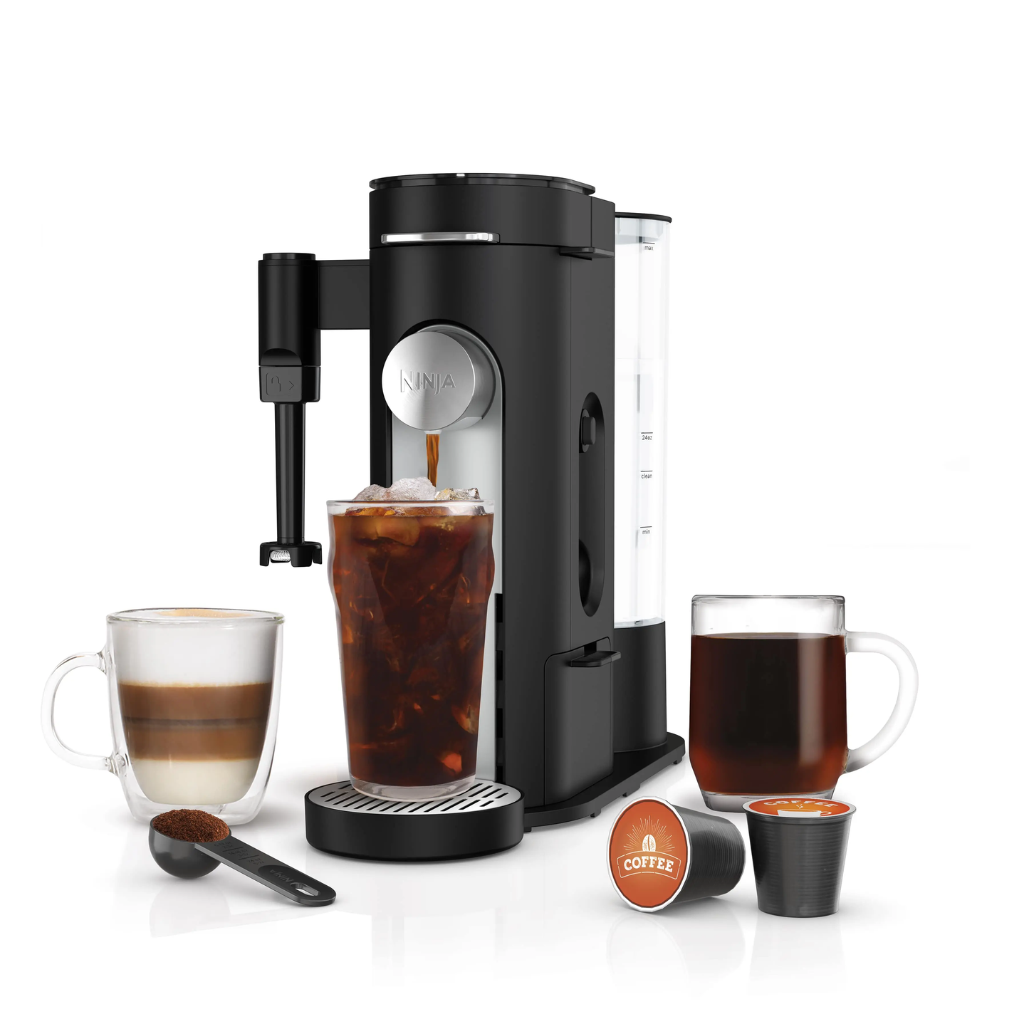 2-in-1 Pods & Grounds Coffee Maker with Built-In Frother