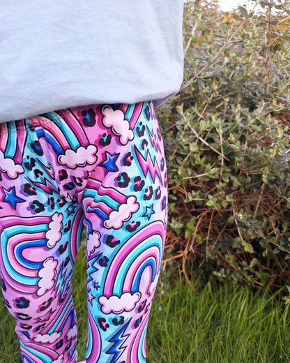 Pastel Rainbows Hemmed Leggings (age 2 - 3 years)