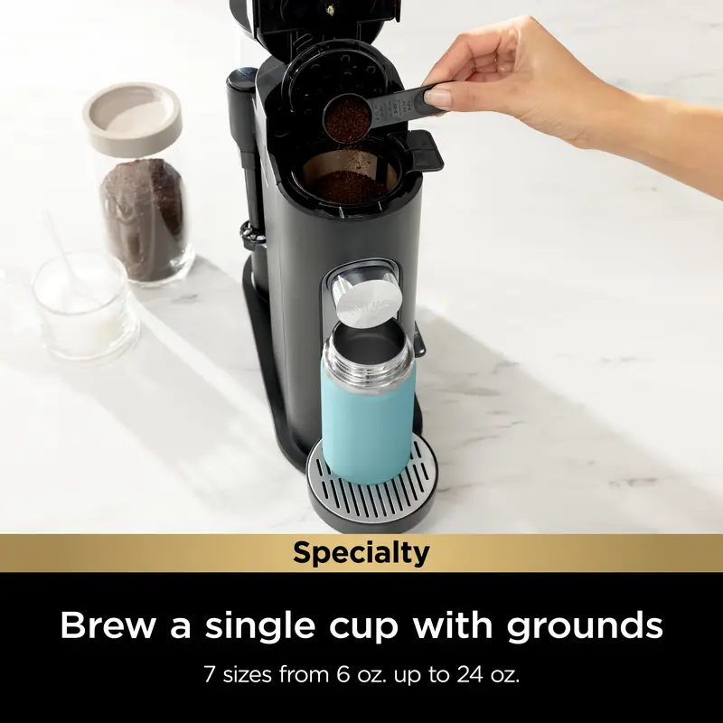 2-in-1 Pods & Grounds Coffee Maker with Built-In Frother