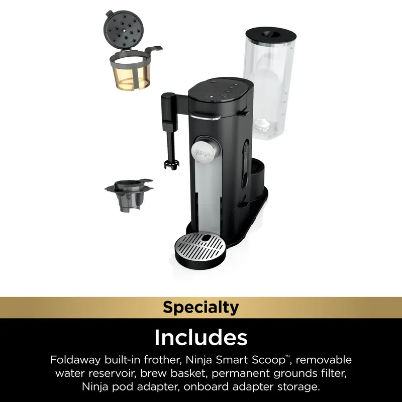 2-in-1 Pods & Grounds Coffee Maker with Built-In Frother