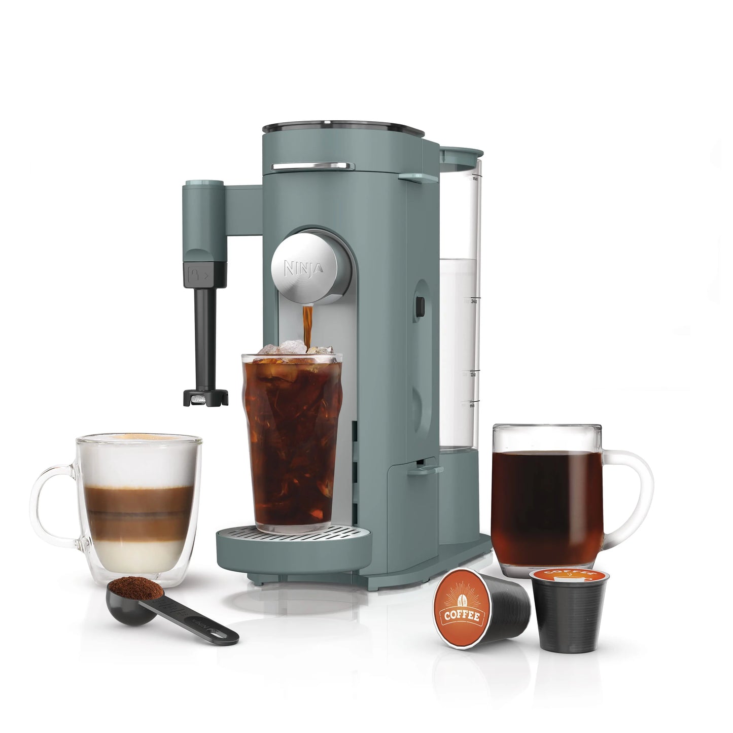 2-in-1 Pods & Grounds Coffee Maker with Built-In Frother