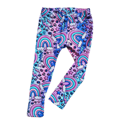 Pastel Rainbows Hemmed Leggings (age 2 - 3 years)