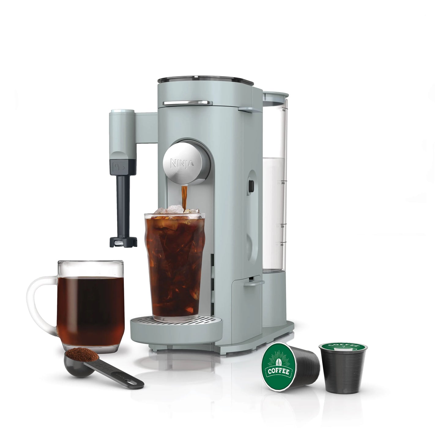 2-in-1 Pods & Grounds Coffee Maker with Built-In Frother