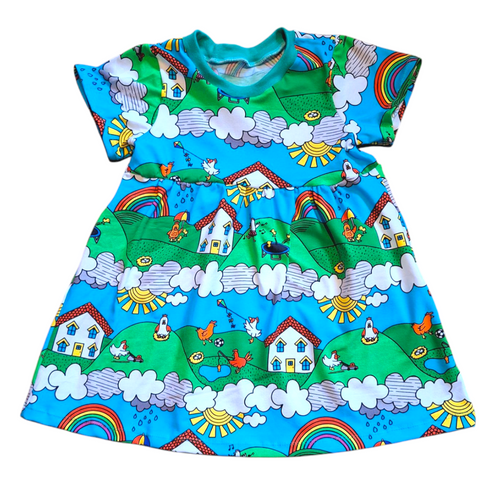 Happy Hen Gathered Dress (age 3 - 4 years)